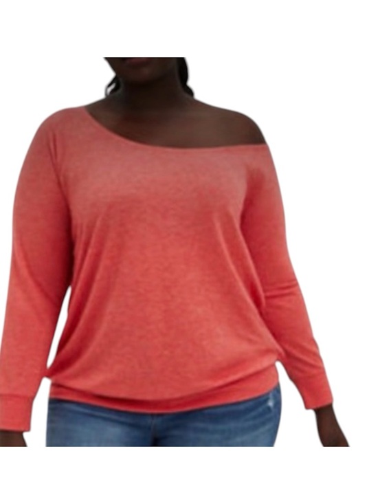 torrid Sweaters - torrid Coral Off-the-Shoulder Knit Top- lightweight sweatshirt Sz 1 or 1X